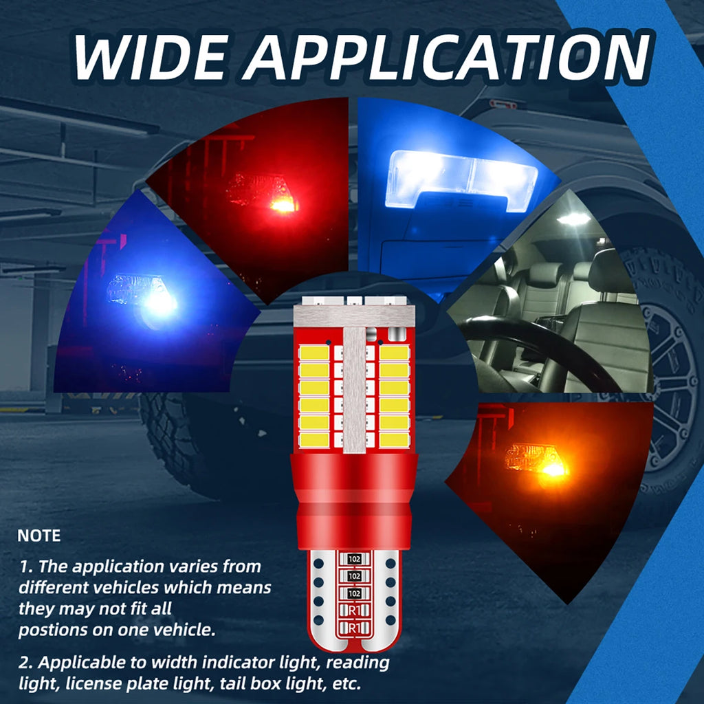 2pcs T10 W5W LED CANBUS No Error 12V Car Side Interior Light