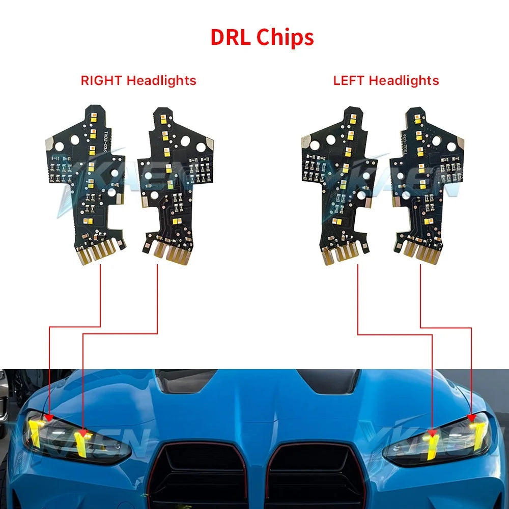 Angel Eyes Daytime Running Light Turn Signal For BMW M3 G80 G81 M4 G82 G83 G22 G23 G26 LCI 24-25 DRL LED