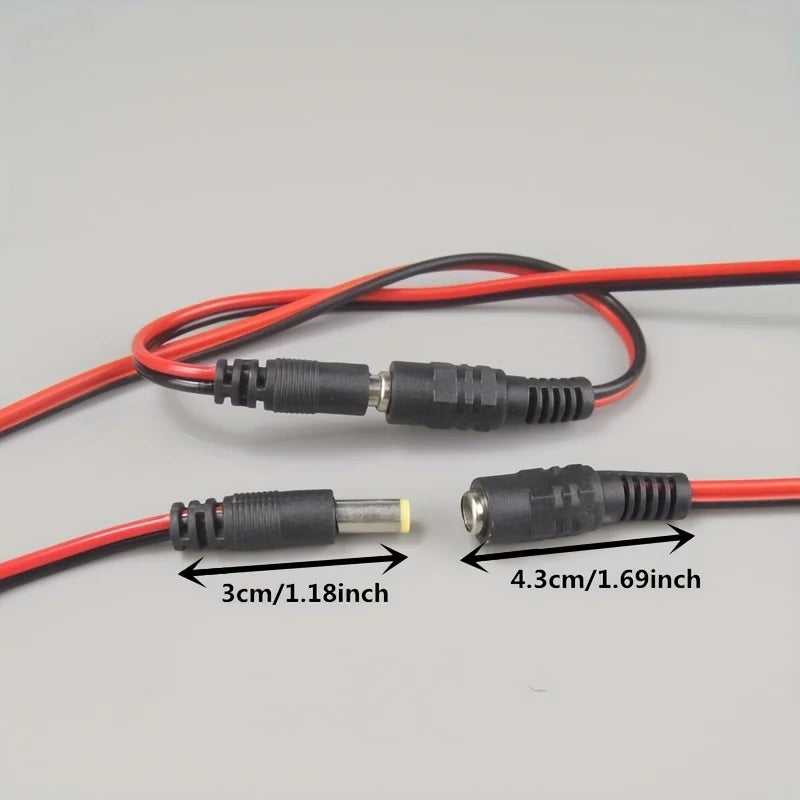 10PCS 12V DC Connectors Male Female Jack Cable Wire Line Ada