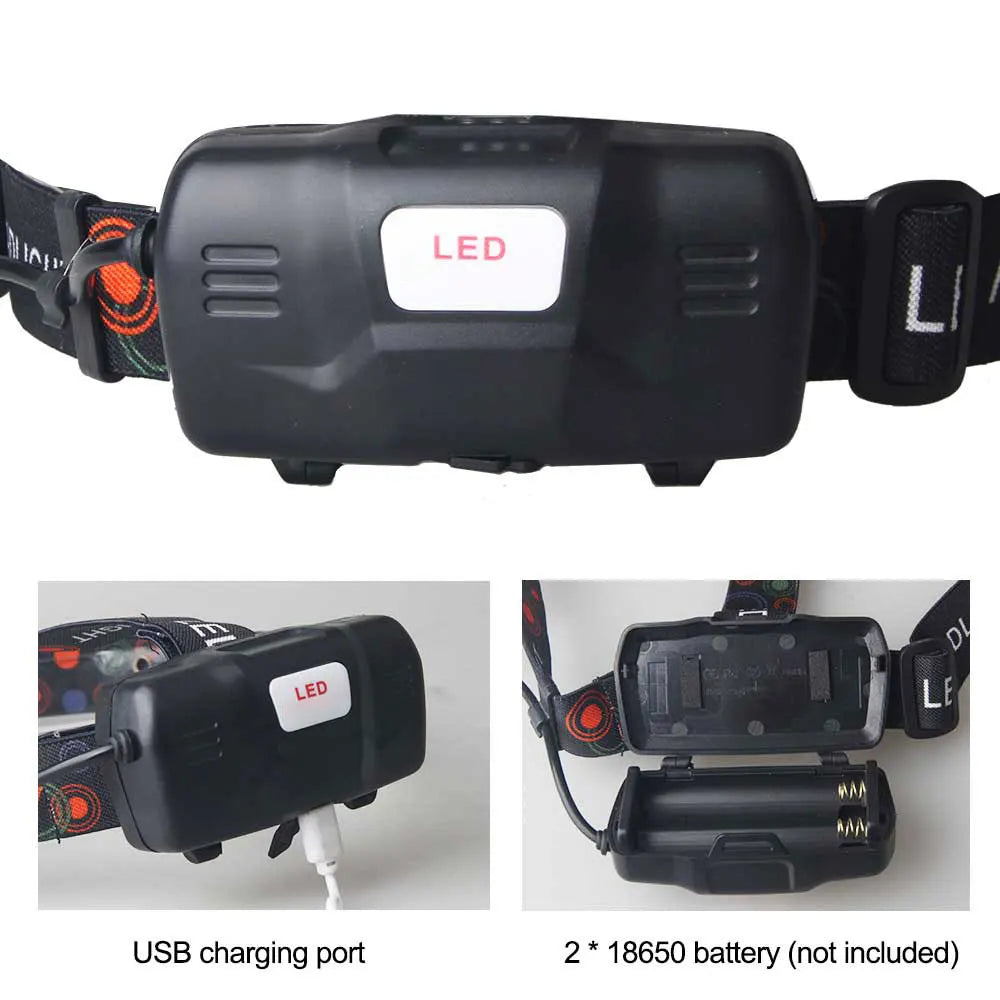 90 Super Bright Led Headlamp Use 18650 Battery Fishing Headl