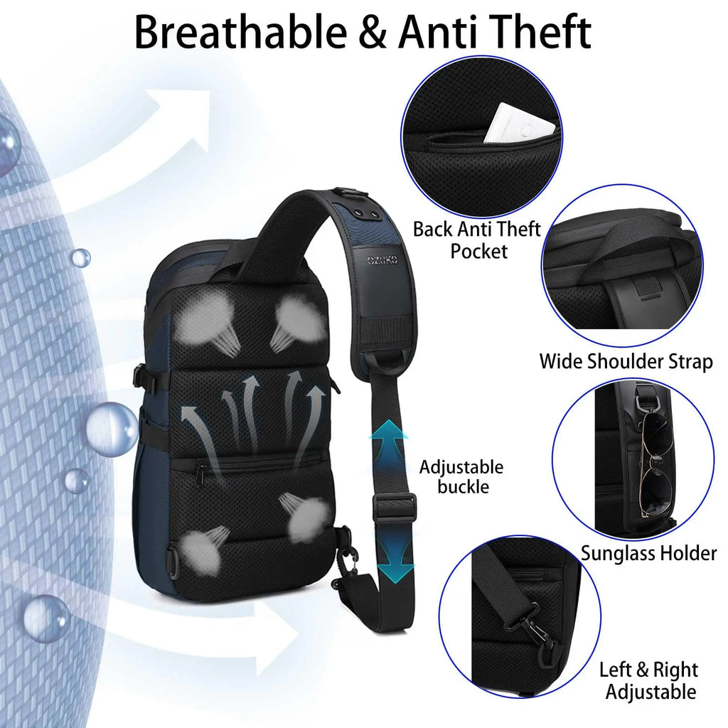 Anti Theft Sling Bag Shoulder Crossbody Backpack Waterproof 