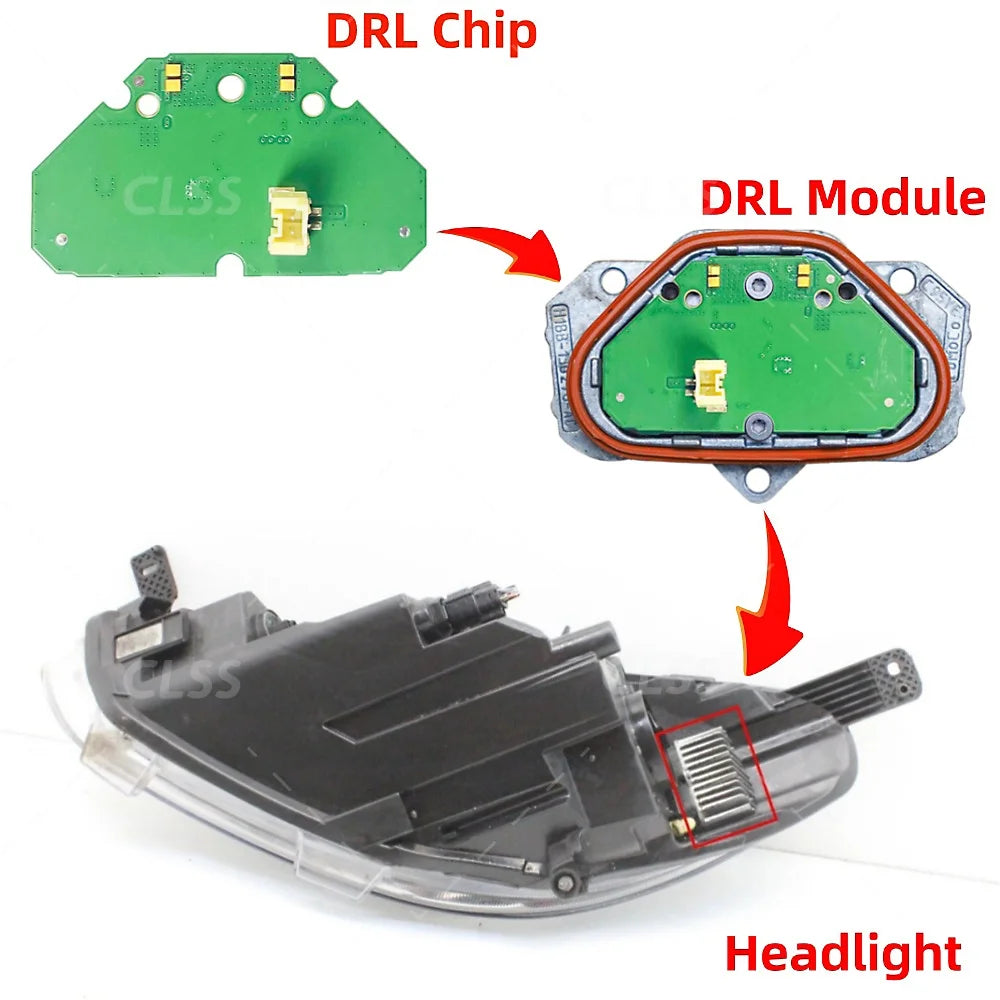 Angel Eyes DRL Boards Headlight Daytime Running Light Chip Module Blue Amber For Ford Fiesta MK8 2017-2022