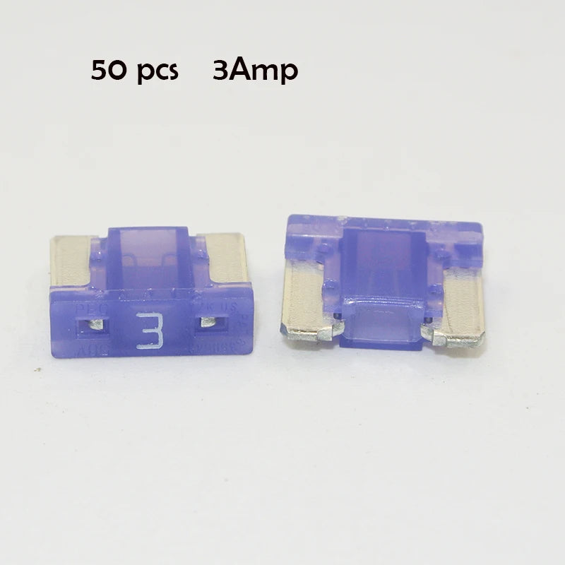 90/50pcs Fuses Micro Short Low Profile Mini Blade Fuse Assortment 3A 5A 7.5A 10A 15A 20A for Car Boat Truck SUV Automotive