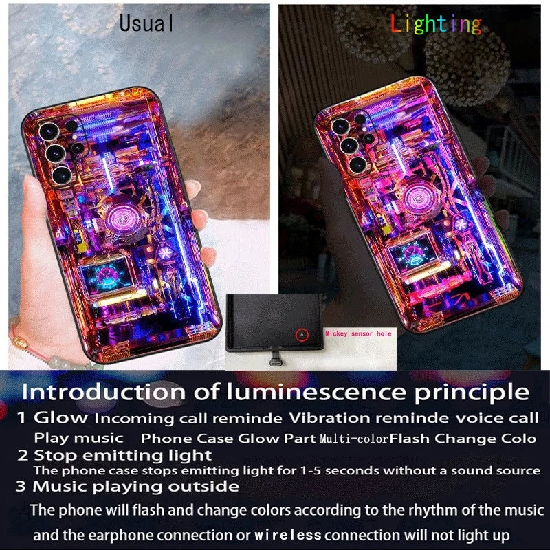 Cyber Circuit LED Flash Case For Samsung S26 S24 S23 S22 Plu