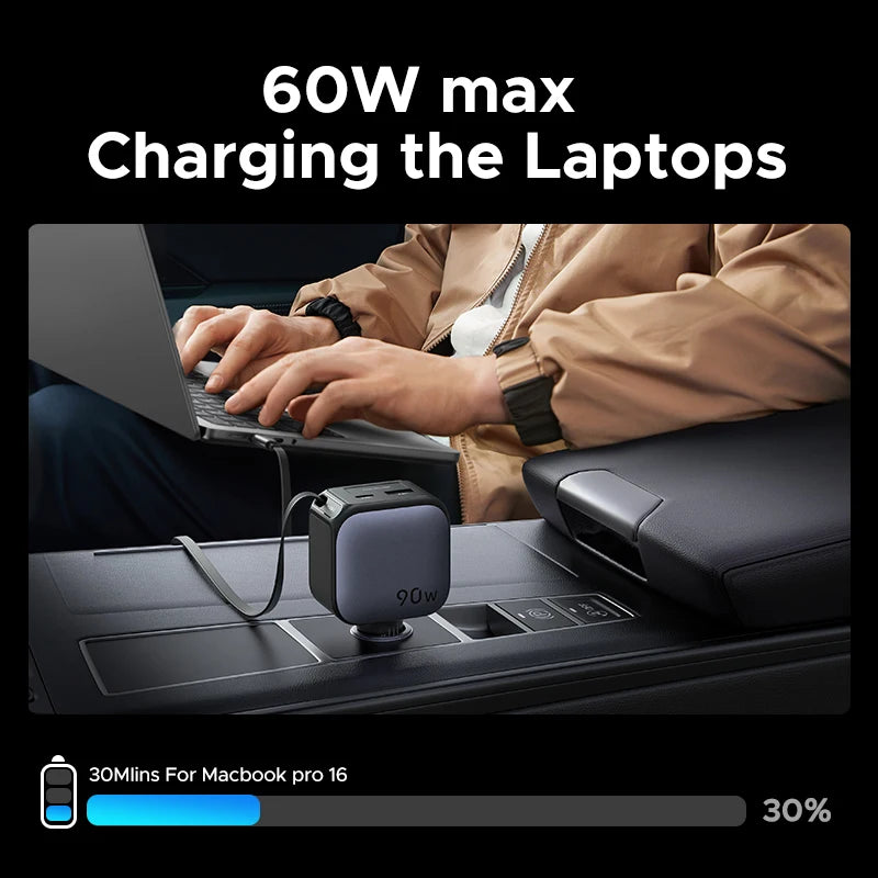 UGREEN 145W 90W 60W Car Charger 3 USB-C & 1 USB-A Ports PD Q