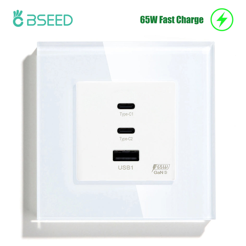 BSEED GaN3 Universal Socket 65W PD Fast Charge Port USB Type