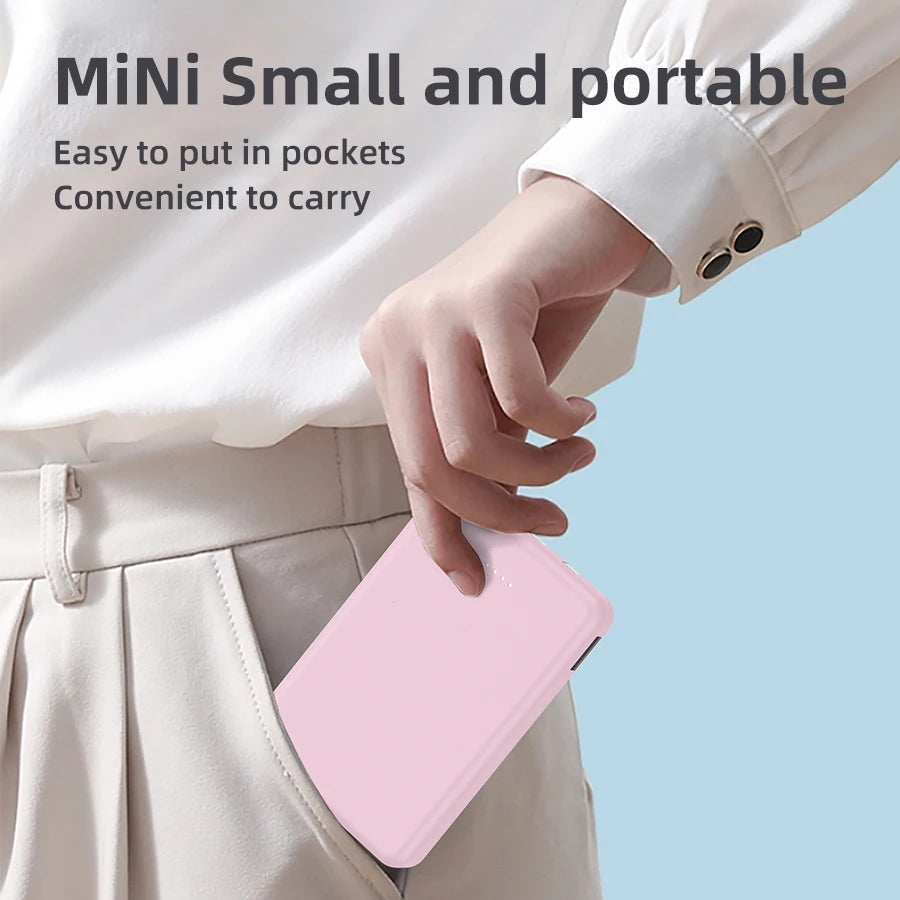 Mini 5000mAh Portable Power Bank With Built-in LED Digital D
