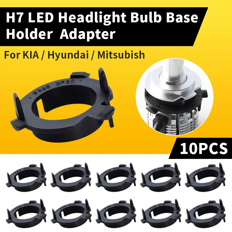 10pcs H7 LED Headlight Bulb Adapter Car Light Holder Socket 