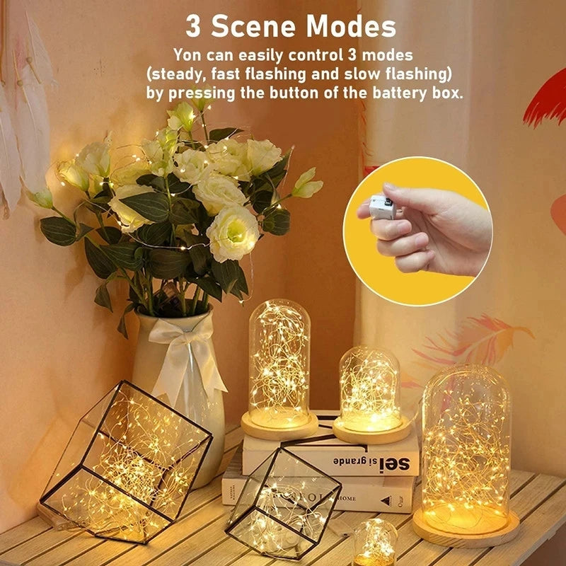 1/5/10pcs Fairy Lights String Button Battery Light Home Deco