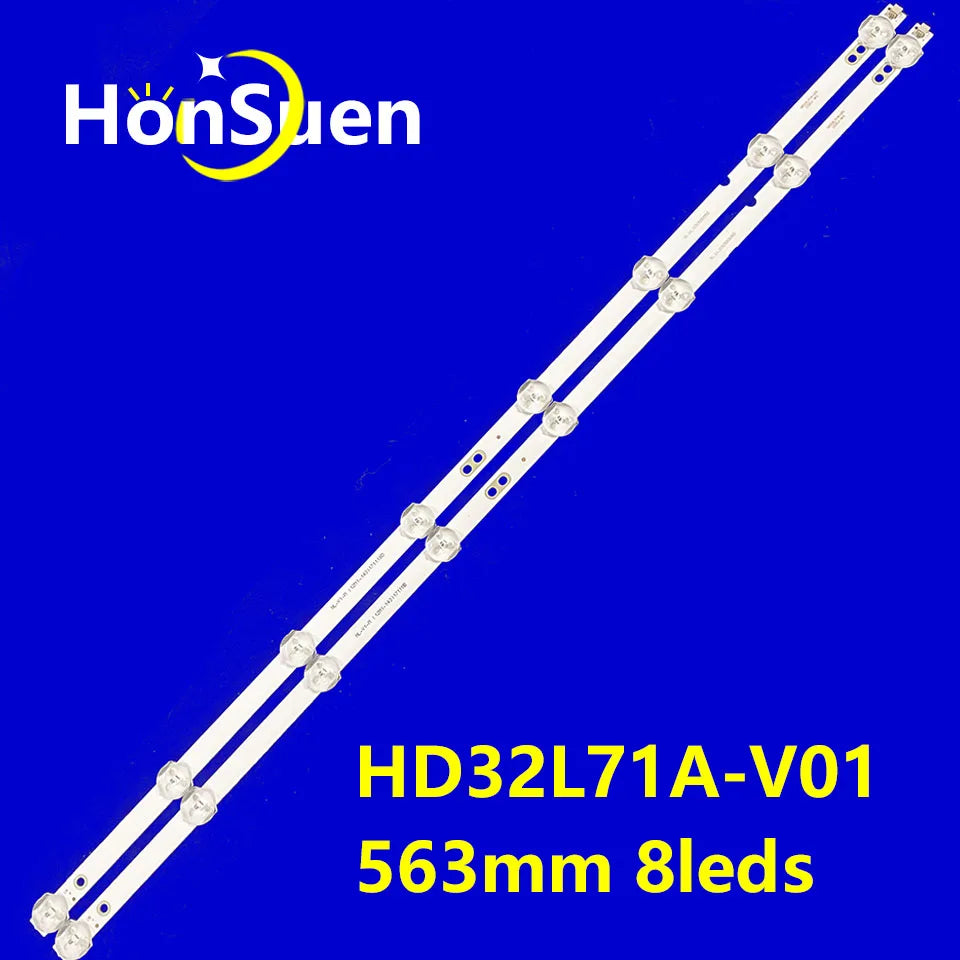 LED Backlight Strip for HD32L71A-V01 DSBJ-WG 31.11.031500050 HY-AB320A3 B35828511 563mm 8leds 3v