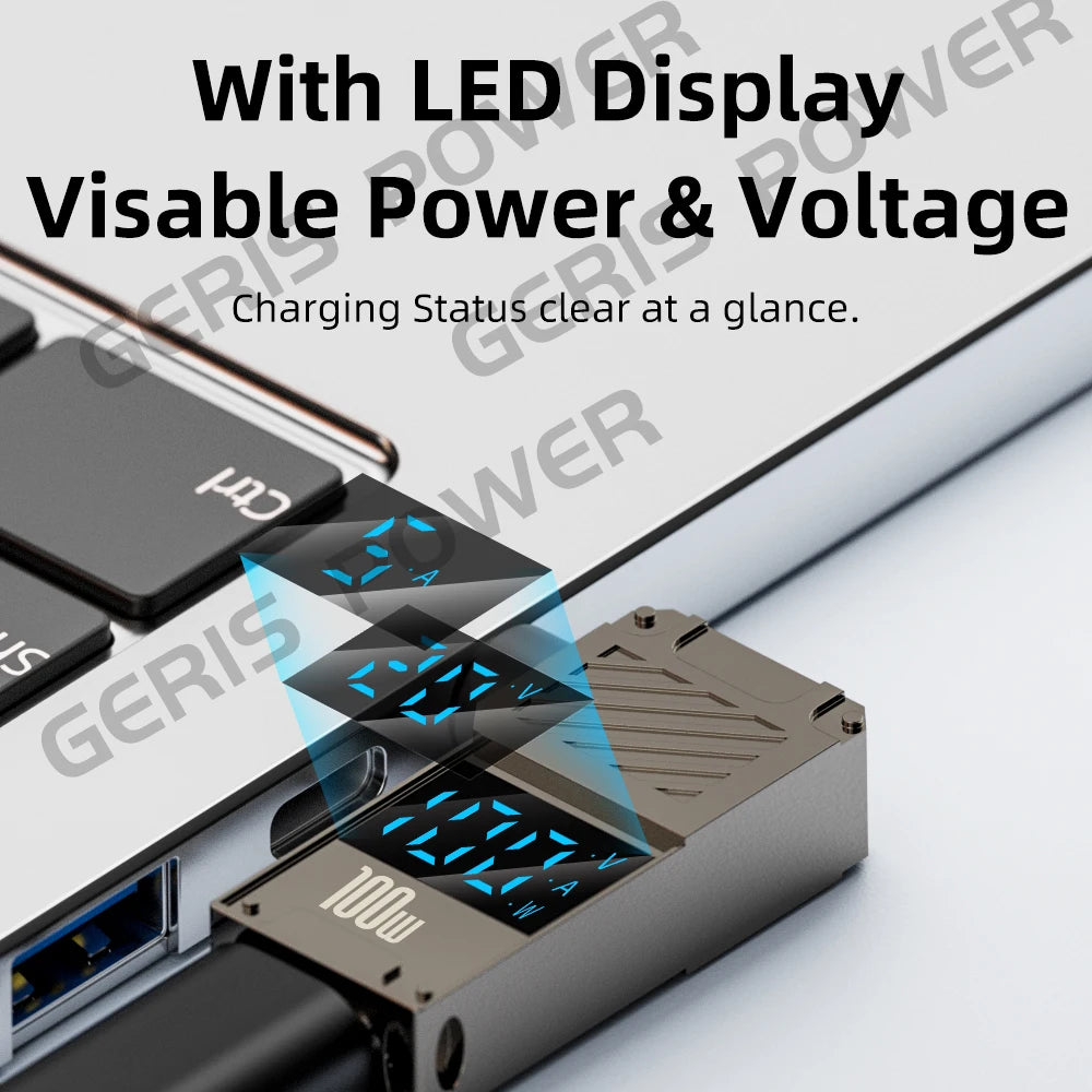 LED Display PD 100W Laptop Power Supply Adapter Charger Conn