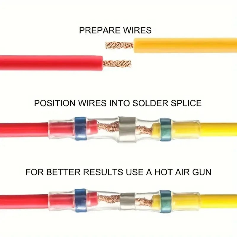 50/100/300/500 Pcs Heat Shrink Wire Connector Solder Seal Sp