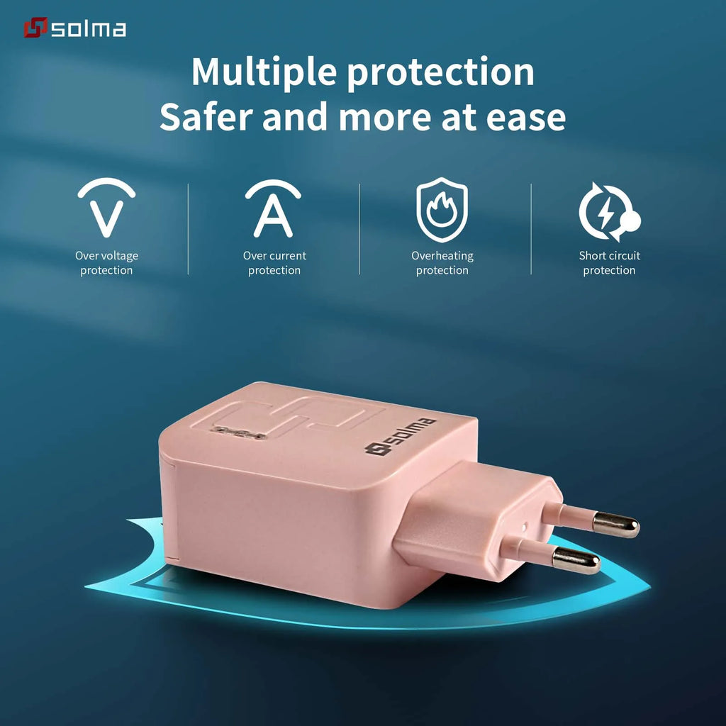 Macaron Color EU Standard 2 Ports USB Mobile Travel Charger 
