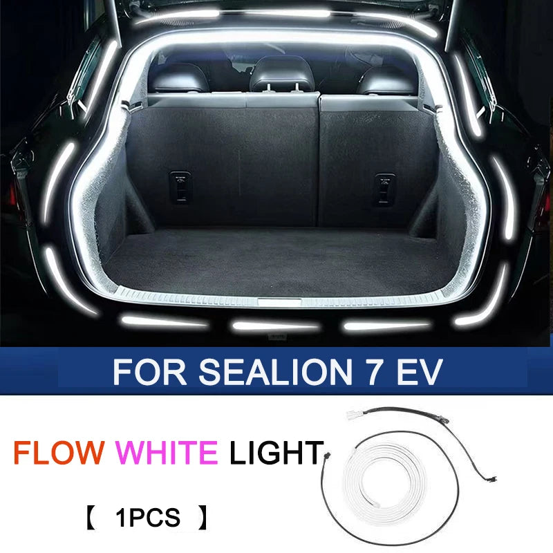 For BYD SEALION7 SEALION 7 Sea Lion 7 EV Car Boot Luminous Trunk LED Light Strips Waterproof Flexsible Car Accessory