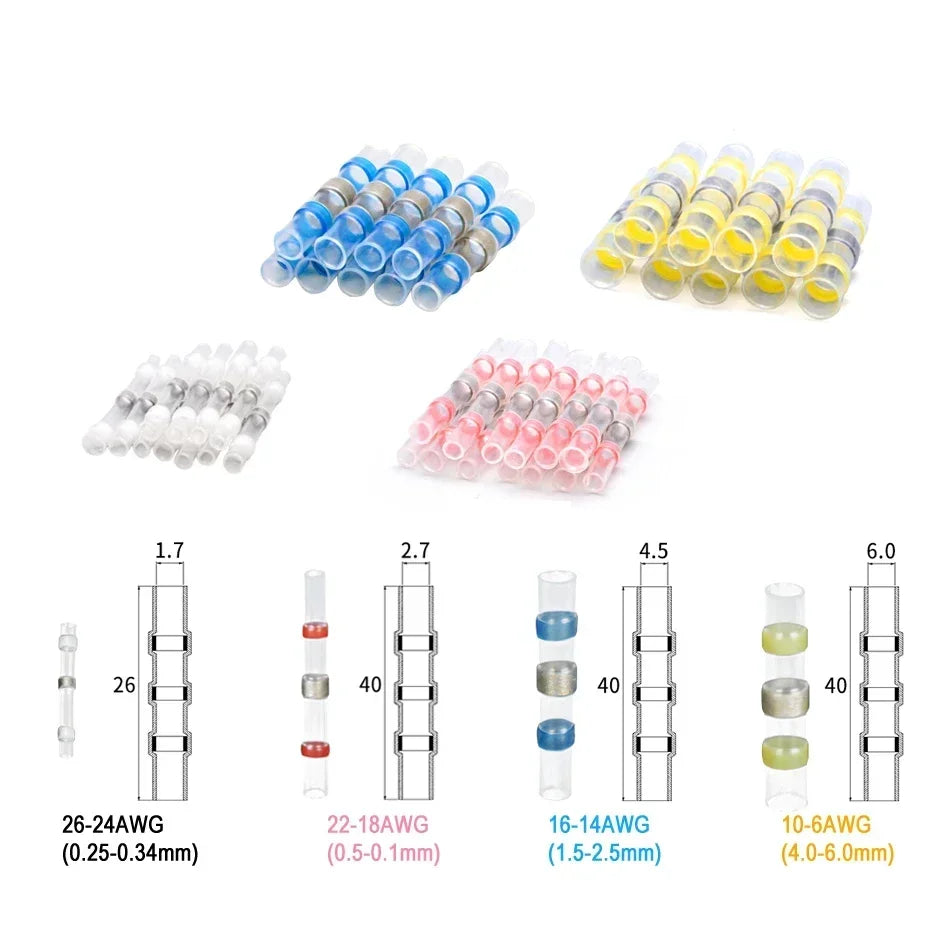 300/box Waterproof Solder Seal Heat Shrink Butt Wire Connect