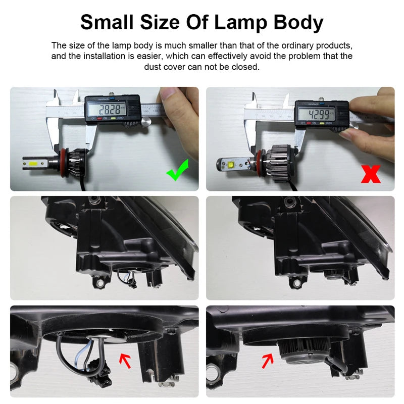 H7 LED Car Light Mini Headlight Bulbs H1 LED H4 H8 H9 H11 He