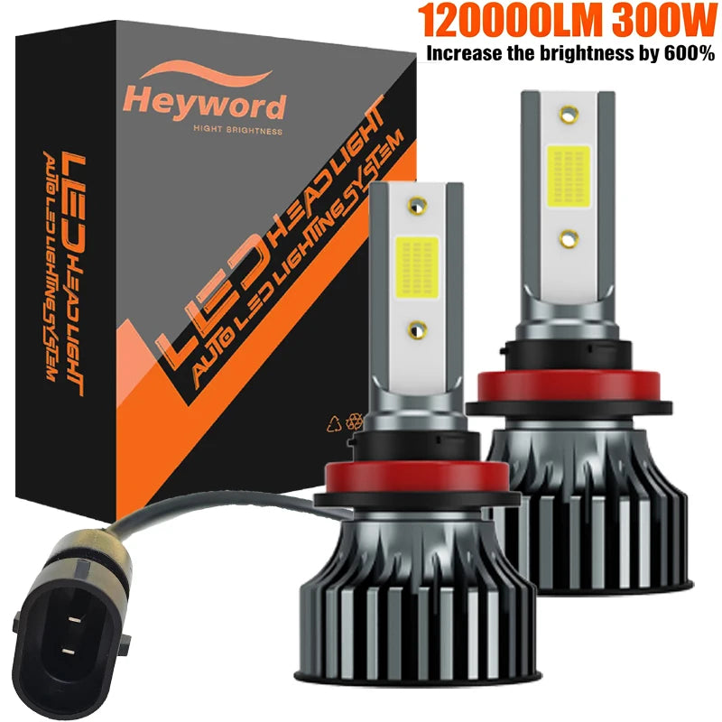 Heyword 2Pcs LED H4 H7 Car Headlight H1 LED Bulb H8 H11 9005 HB3 9006 HB4 9004 H3 H13 Led Lights 120000LM Turbo Lampada 12V