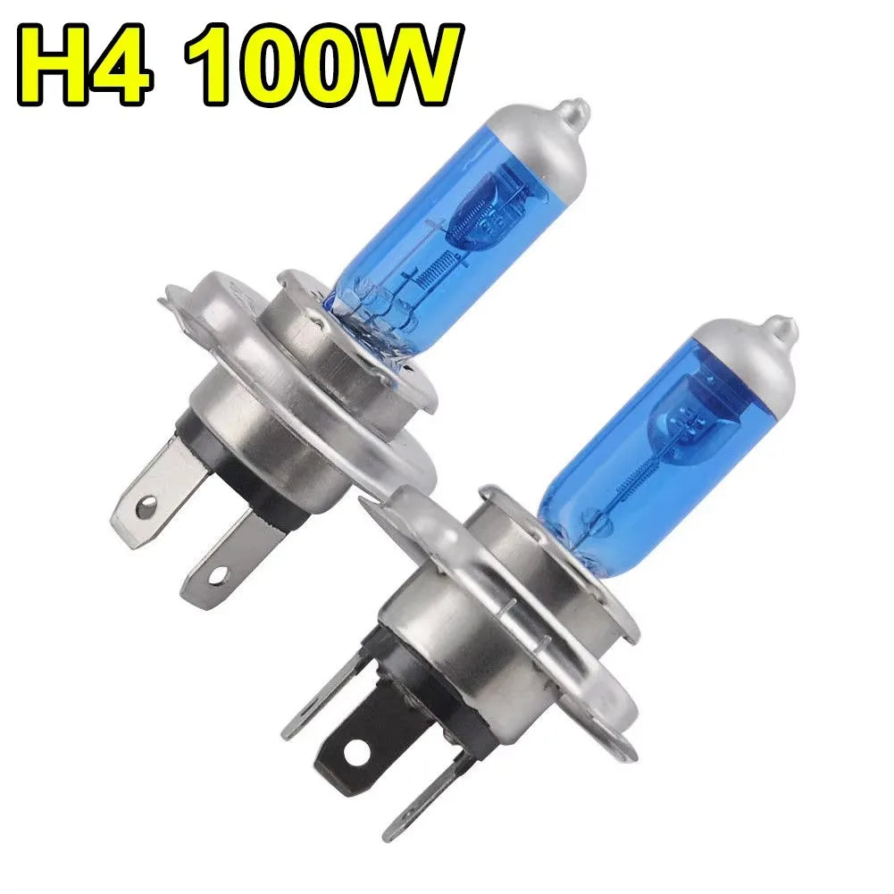 1/2pairs Car Auto Lamps Xenon Lamp Super Bright Halogen Car Headlight Super LED Bulbs White 12V H4 H7 Headlamps Kit 100W 6000K