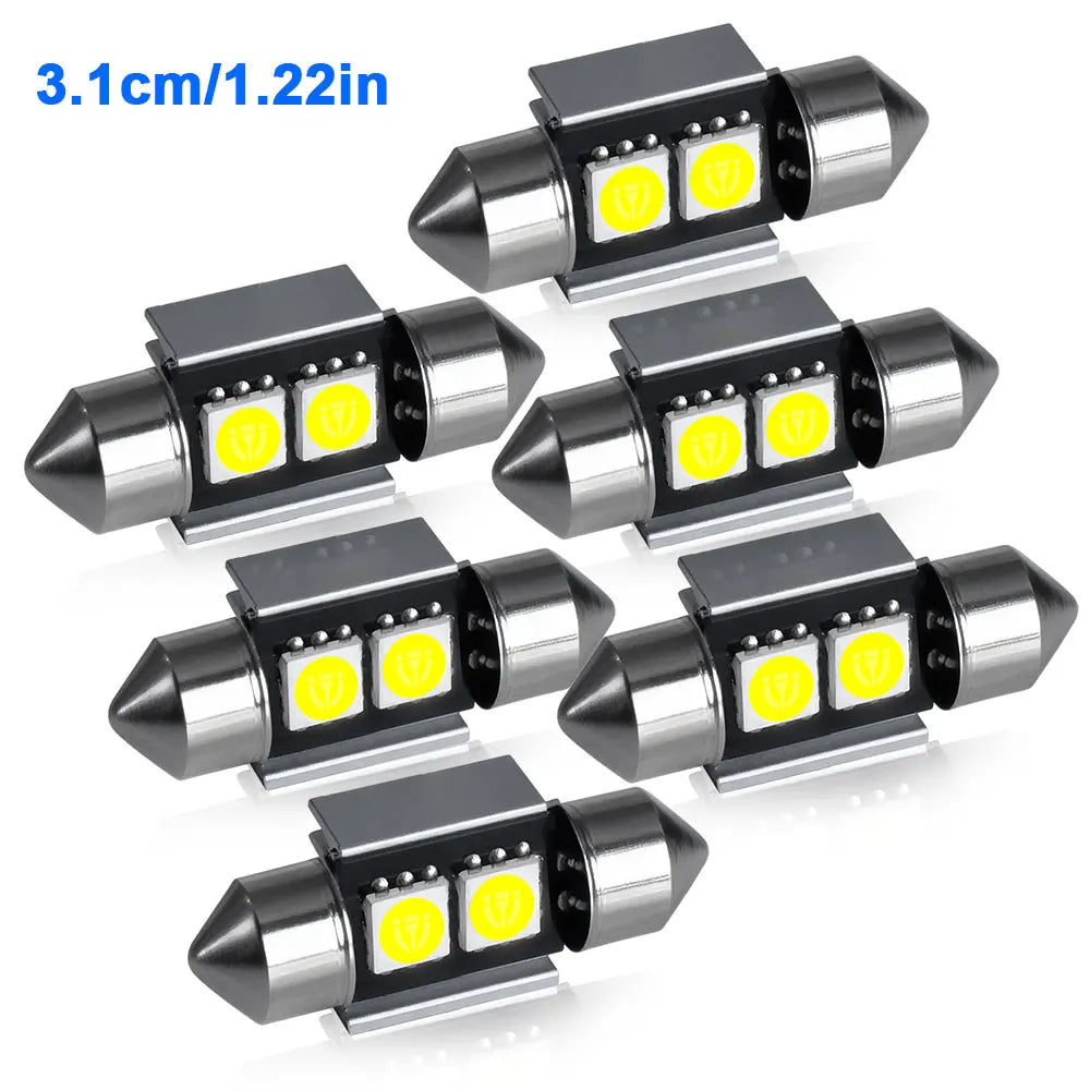 2/4/6/10PCS Festoon LED 31/36/39/41MM Reading Lighting Bulbs White 12V for Car Interior Reading and Liscence Plate Lights