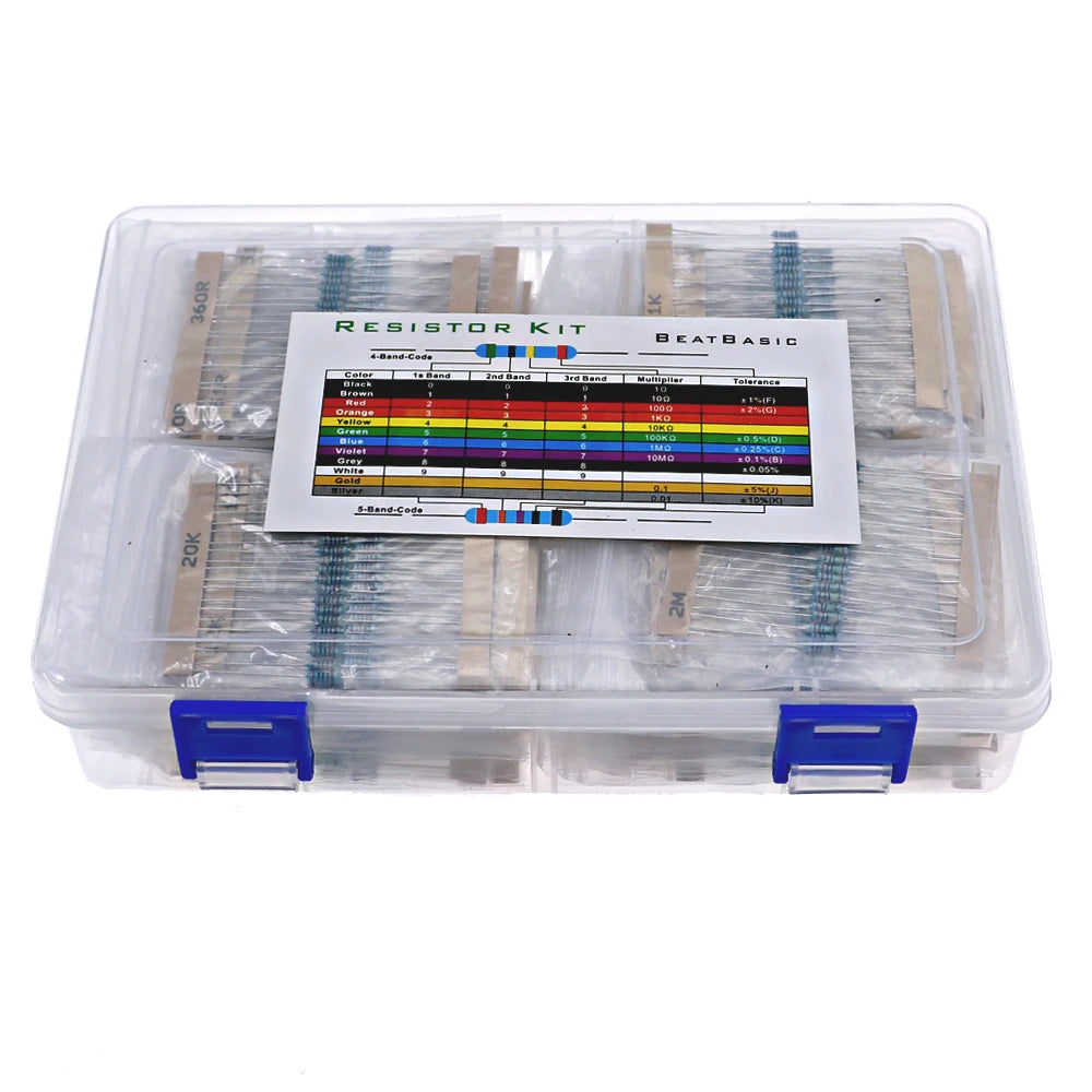 2600pcs 130Value 1/4W 0.25W 1% Metal Film Resistors Assorted