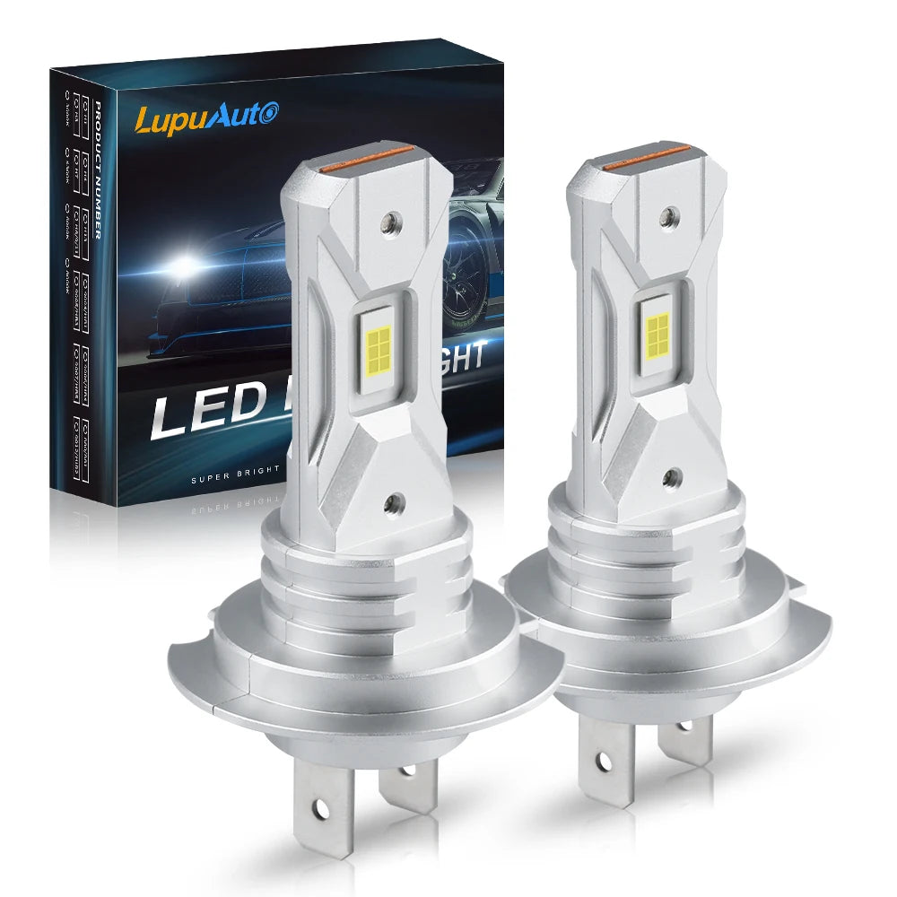 LupuAuto NEW H7 LED Bulbs 60W 18000LM Fanless Head Lamp Wire