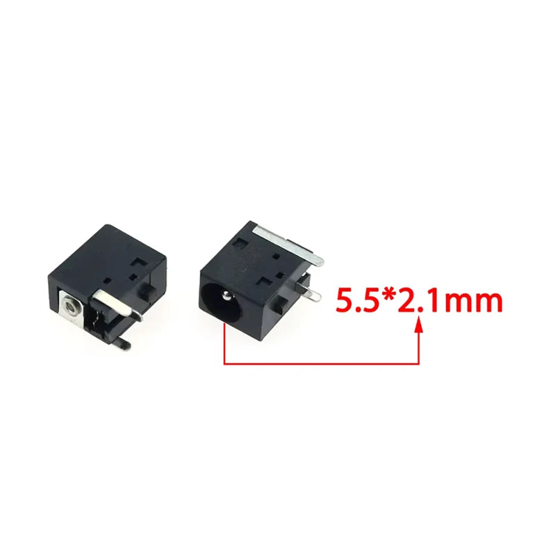 10pcs 5.5x2.1mm 3Pin DC Power Supply Connectors Jack Socket 