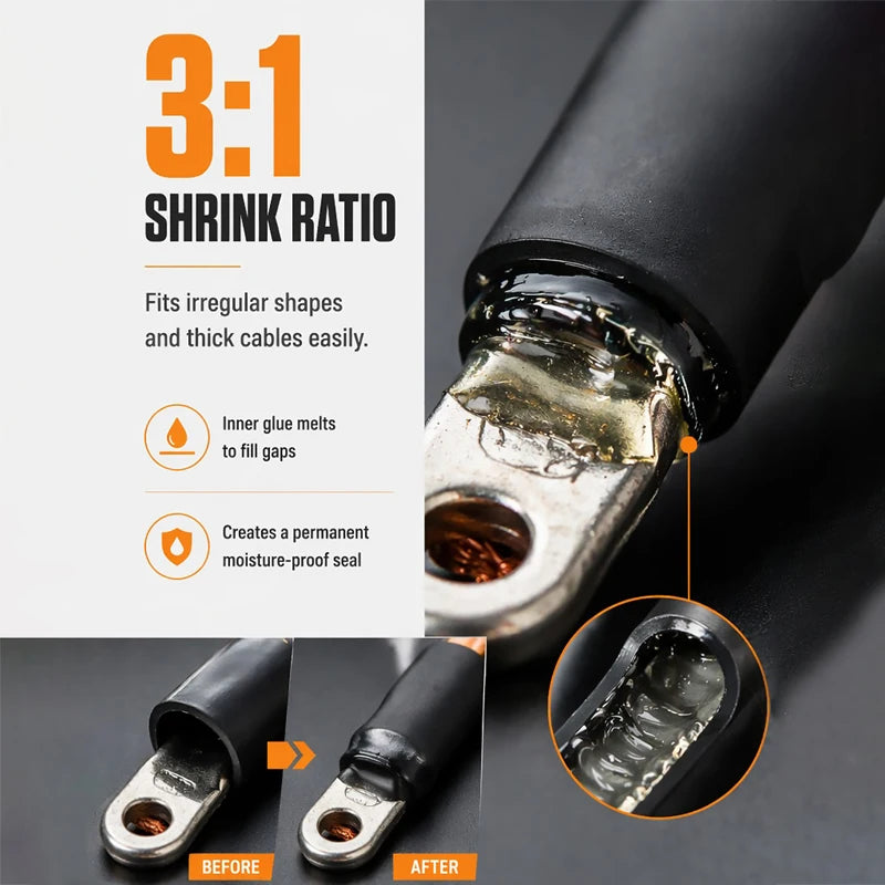 3 1 Waterproof Adhesive Heat Shrink Tube Kit 180 220 270 500