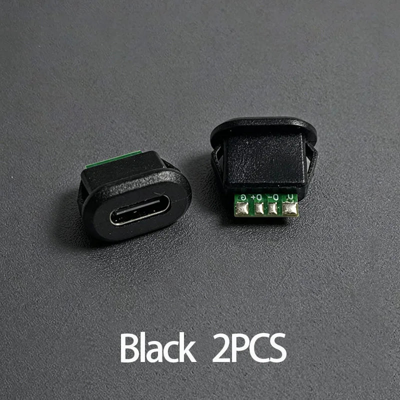 Type-C Female Socket 6 Pin Waterproof Connector USB-C Charger Interface Plug Charging Jack Welding Wire Port Power Socket