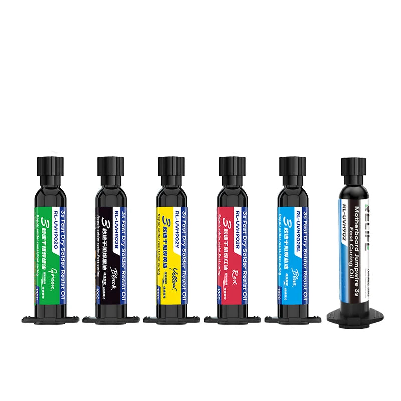 RELIFE RL-UVH902 UV Transparent Curing Solder Mask for Mobile Phone Repair Jumping Wire Quick Dry Curing Welding Paste Flux Oil