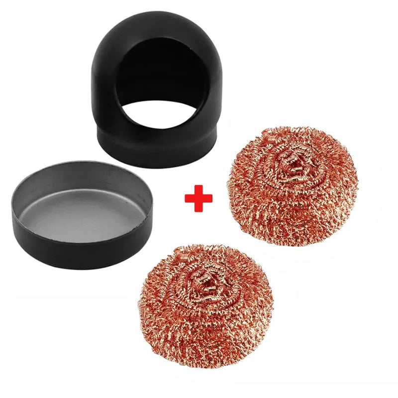 Metal Wire With Stand Set Welding Desoldering Soldering Solder Iron Tip Dross Cleaner Cleaning Steel Ball Mesh Filter Tin Remove
