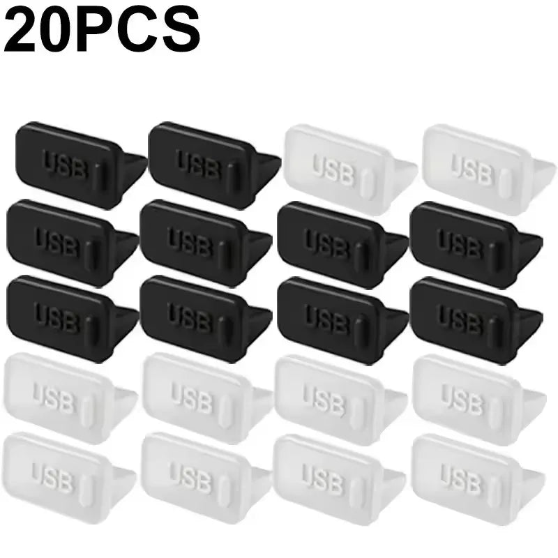 60/40/20/10PCS USB A Dust Plugs for Laptop Notebook PC USB Charging Ports Protectors Silicone Dustproof Caps Dustplug Cover