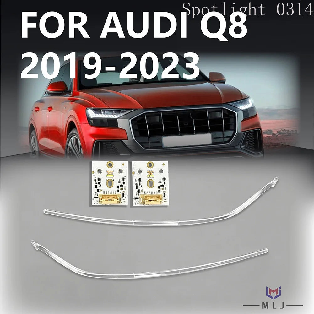 DRL Tube LED Chip For Audi Q8 SQ8 2019 2020 2021 2022 2023 Low-Spec Headlight Angel Eye Board Light Guide