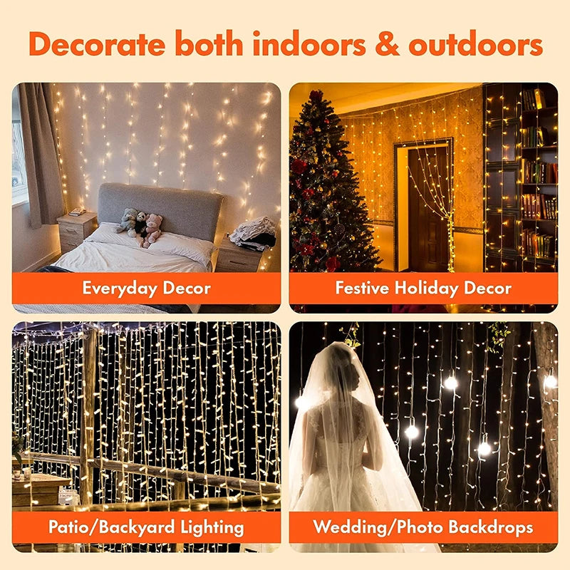 3M LED Lights String Fairy Decoration USB Holiday Curtain Ga