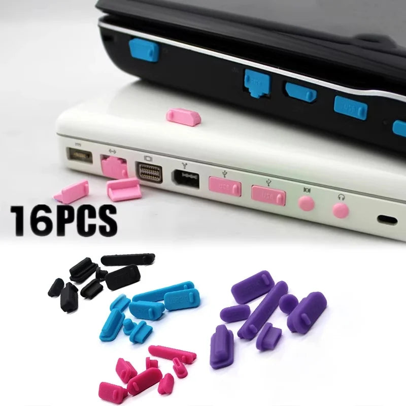 16pcs Anti-dust Plug Notebook Dustproof Stopper Laptop Unive