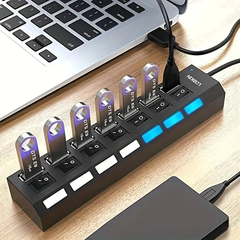 High Speed 4/7 Ports USB HUB 2.0 Adapter Expander Multi USB 