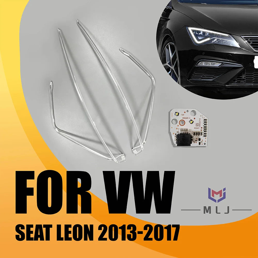 DRL Chip Light Guide Strip Light Tube Board For VW Seat Leon MK3 5F Cupra 2013-2017 Auto Headlight