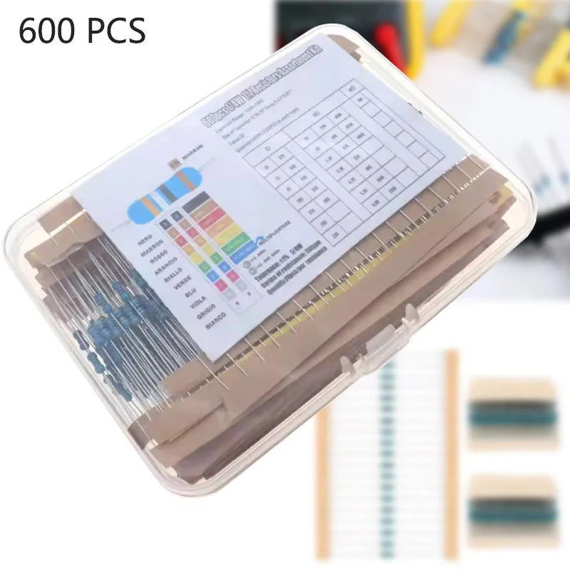 Metal Film 1 4W Film Resistor 300 600Pcs 4W Metal 10R 1M Res