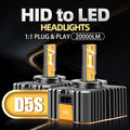 2x D5S LED Headlight Bulbs HID Xenon to Auto Led Brightness 