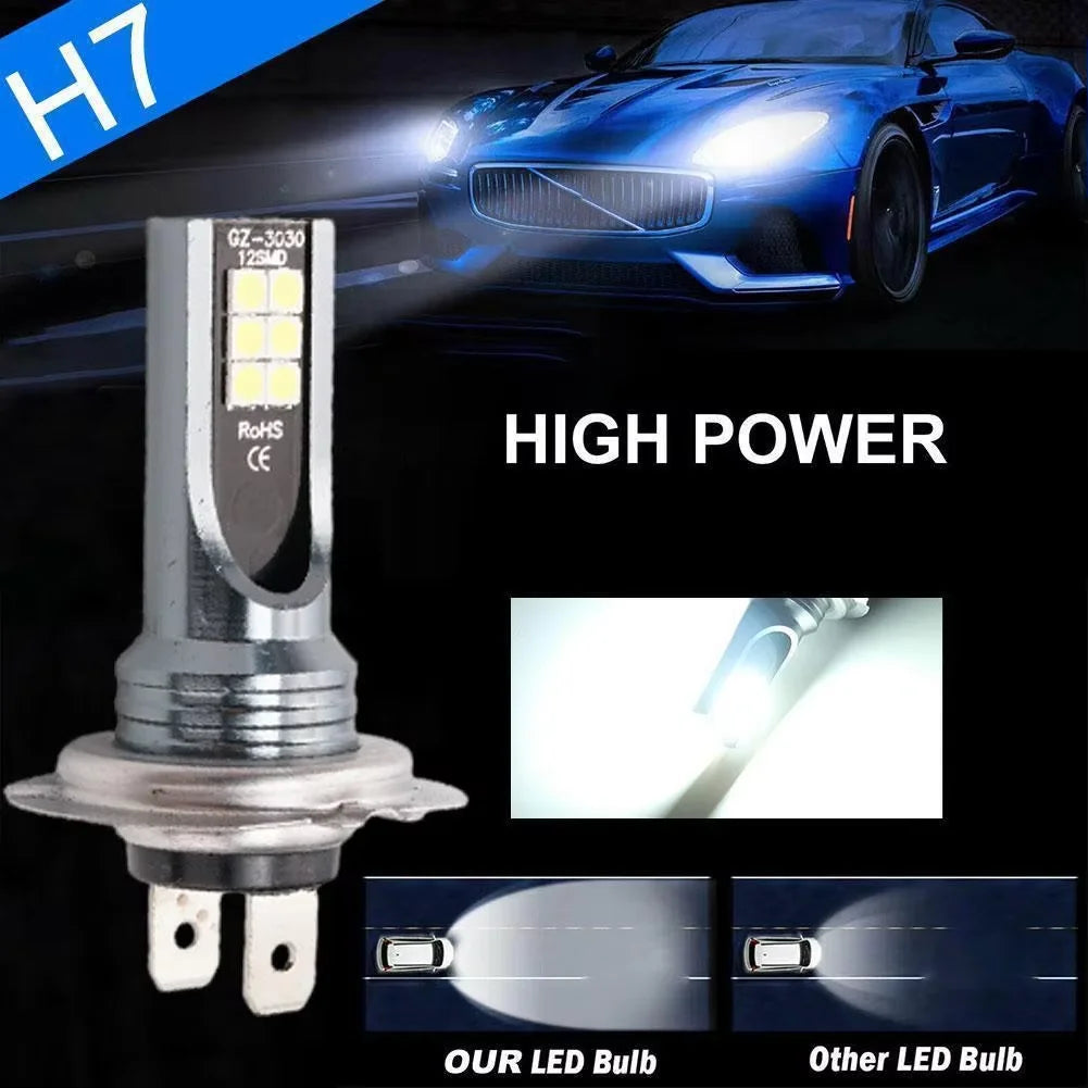 1/2/4/8PCs H7 Led Headlight Bulb Kit Car Fog Light Bulbs 12V