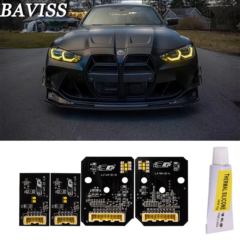 DRL LED Modules Board Set Replacement for BMW M3 G80 M4 G82 G83 G22 Laserlight US EU Spec 2021 Onwards
