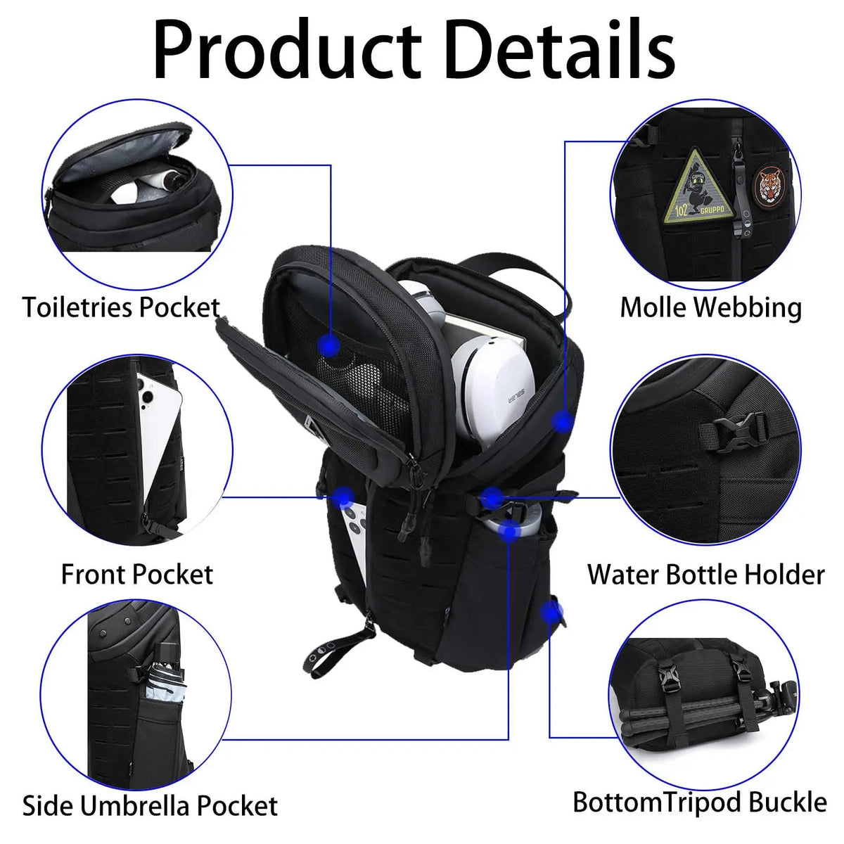 Anti Theft Sling Bag Shoulder Crossbody Backpack Waterproof 