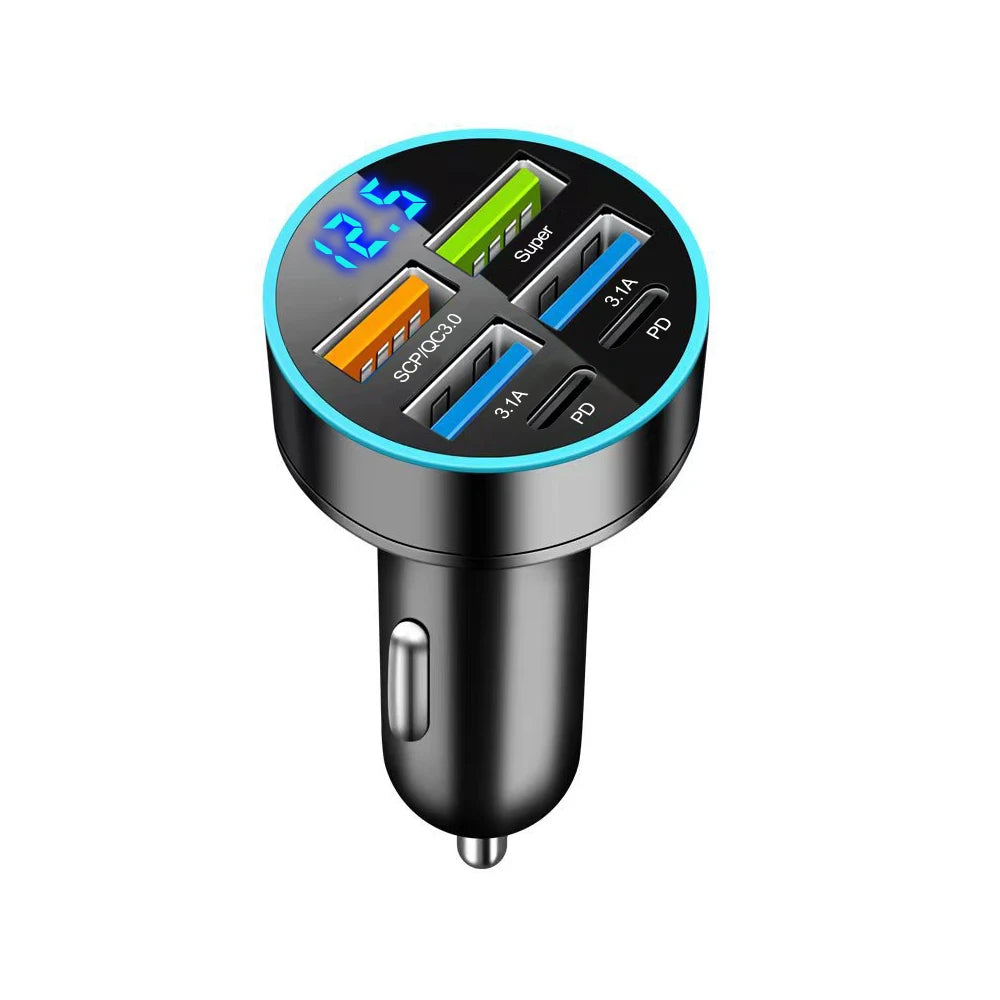 350W 10 Ports Car Charger Fast Charging PD QC3.0 USB C Car Phone Charger Type C Adapter in Car For iPhone Samsung Huawei Xiaomi