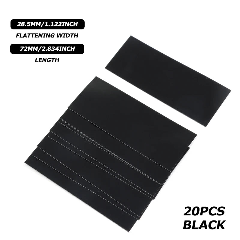 20/50/100pcs 18650 PVC Heat Shrink Wrap Pre-cut Insulated Wrapping Sleeving Shrinkable Heat-shrink Tubing Battery Film Case