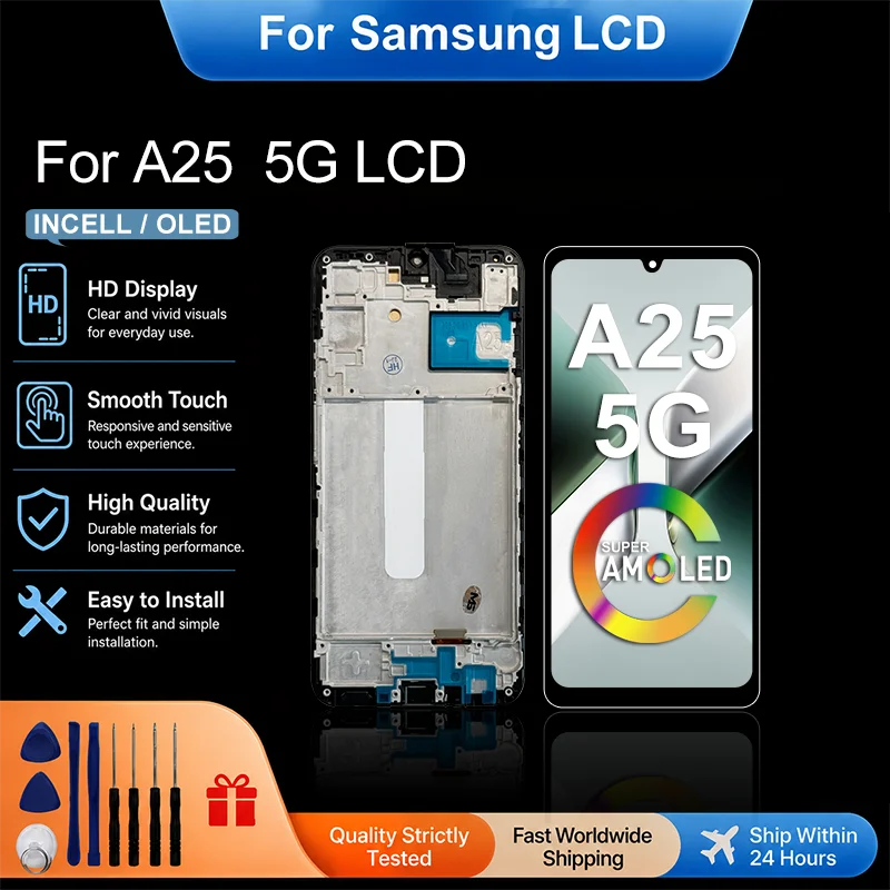 AMOLED For Samsung Galaxy A25 5G A256B LCD Touch Screen Digi