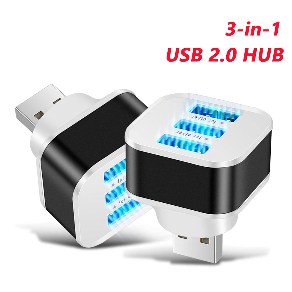 3 Port USB Slots Adaptor Extender USB 3 in 1 2.0 Multple USB