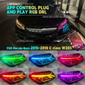 DRL RGB Multi-Color Plug&Play For Mercedes C-Class W205 C217 C300 C350 C200 C180 2015-18 Daytime Running