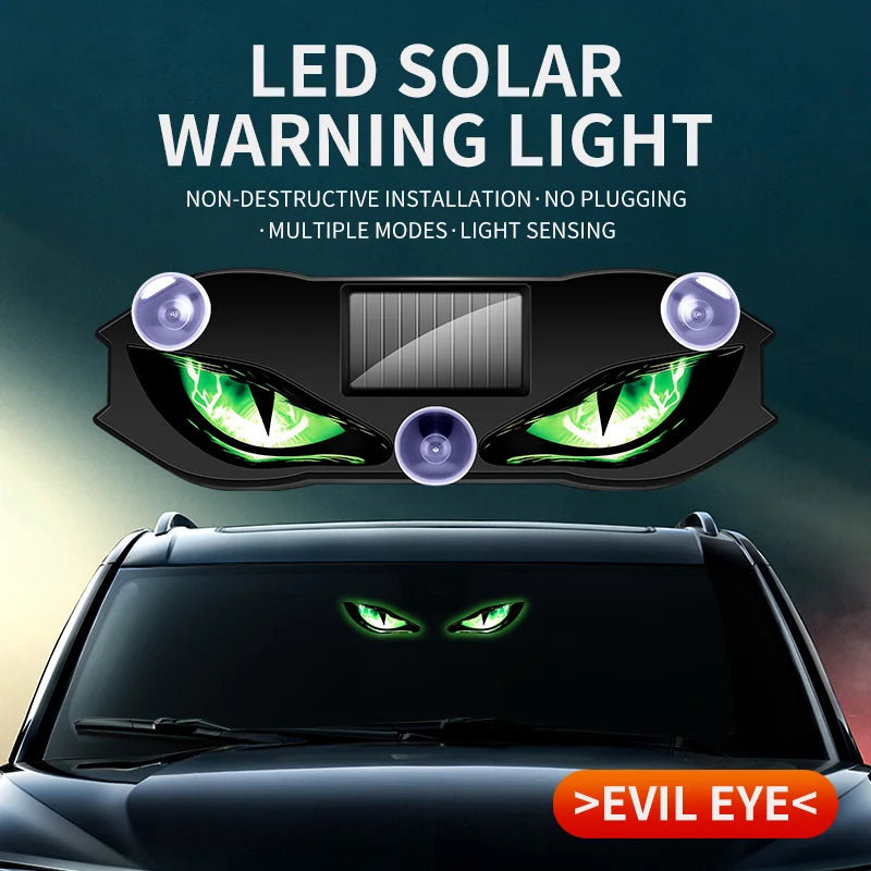 LED solar powered car warning light devil s eye ambient ligh
