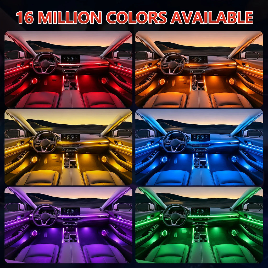 RGB Car Interior Ambient Light Kit APP & Remote Control Flex