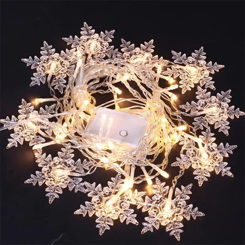 3.2M Christmas Snowflakes LED String Lights Flashing Fairy C