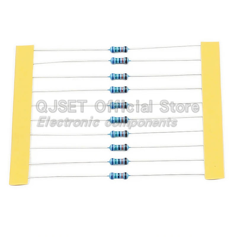 100pcs 1/4W Metal Film Resistor Element 1% 0.25W 1K 1.5K 2.2